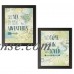 Gango Home Decor Casual Map Sentiments II & Map Sentiments III by Katie Pertiet (Ready to Hang); Two 11x14in Black Framed Prints   